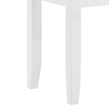 White Vanity Stool With Padded Seat Grey Bar Stools & Counter Stools Bedroom Rectangular Glam Armless Rubberwood Wood