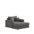 43.3 Inch Corduroy Single Sofa With A Back Pillow2 Toss Pillows And A Ottoman ,Comfy Sofa Deep Seat Couch For Living Room Grey Corduroy 1 Seat