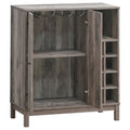 Weathered Acacia Wine Cabinet With 2 Doors Grey Dining Room Farmhouse,Rustic Wood