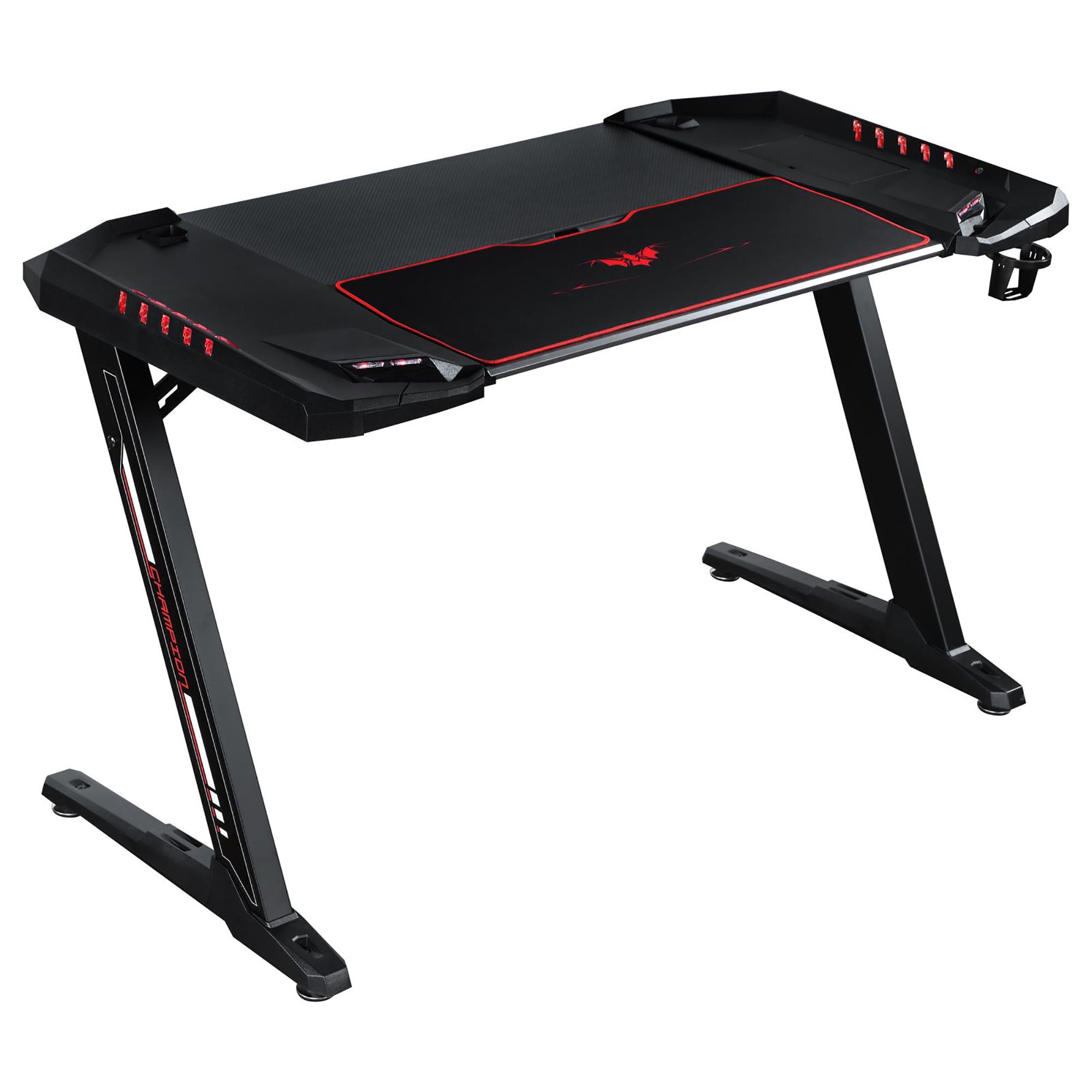 Black Gaming Desk With Led Lighting Black Gaming Desk Office Contemporary,Modern Tabeltop Rectangular Desk Metal