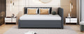 Full Size Upholstered Daybed With Trundle Sofa Bed Frame No Box Spring Needed, Linen Fabric Gray Gray Linen