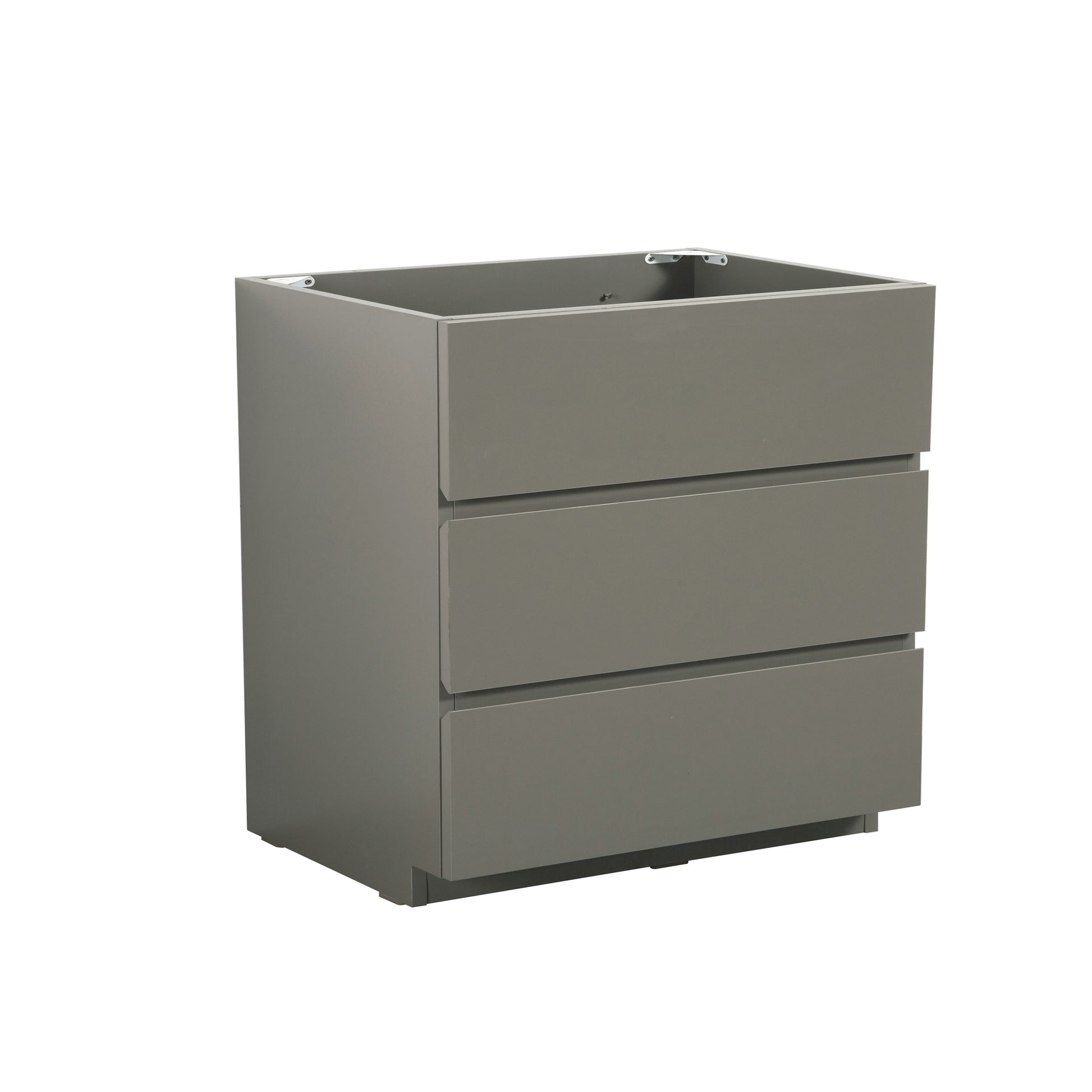 Alice 36F 102,Floor Cabinet Without Basin, Gray Color, With Three Drawers, Pre Assembled Gray Melamine