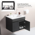 24 Inch Wall Mounted Bathroom Vanity with White black-solid wood