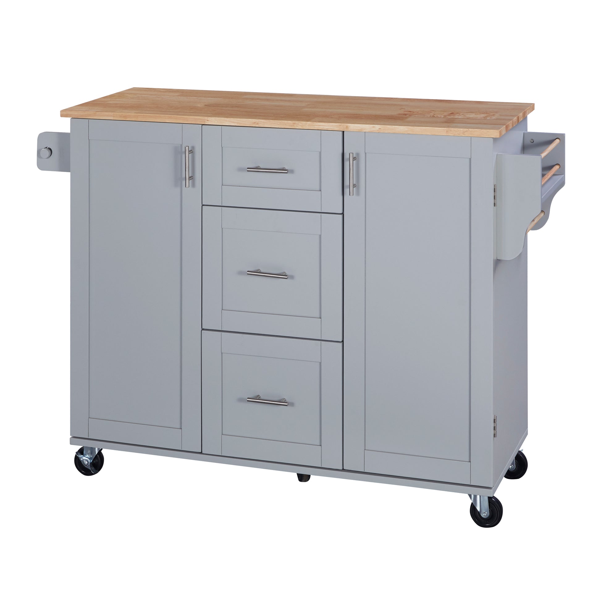 K&K Rolling Kitchen Island with Storage, Kitchen Cart