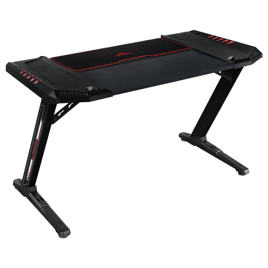 Black Gaming Desk With Led Lighting Black Gaming Desk Office Contemporary,Modern Tabeltop Rectangular Desk Metal