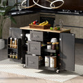 K&K Rolling Kitchen Island with Storage, Kitchen Cart