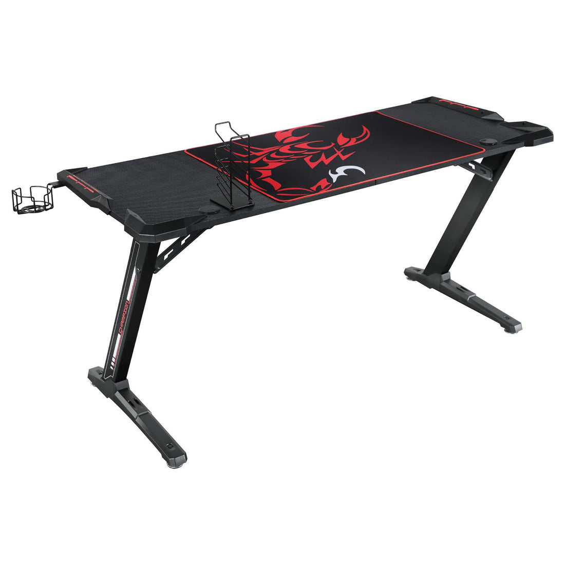 Black Z Framed Gaming Desk with Rgb Lighting