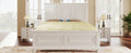 Traditional Town And Country Style Pinewood Vintage King Bed, White King White Pine