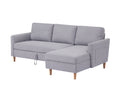 Adjustable L Shaped Sofa Bed With Chaise Light Grey, Upholstered Fabric Sleeper Sectional Sofa With Chaise Modern Craftsman Fashion Sofa Set, Apartment Living Room Sofa With For Small Space Light Gray Fabric