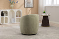 037 Chenille Fabric Swivel Accent Armchair Barrel Chair With Black Powder Coating Metal Ring,Light Green Light Green Primary Living Space Modern Eucalyptus Foam Chenille