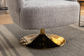048 Chenille Fabric Accent Swivel Chair With Gold Metal Round Base,Light Gray Light Gray White Primary Living Space Modern Eucalyptus Foam Chenille