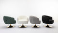 048 Chenille Fabric Accent Swivel Chair With Gold Metal Round Base,Light Gray Light Gray White Primary Living Space Modern Eucalyptus Foam Chenille