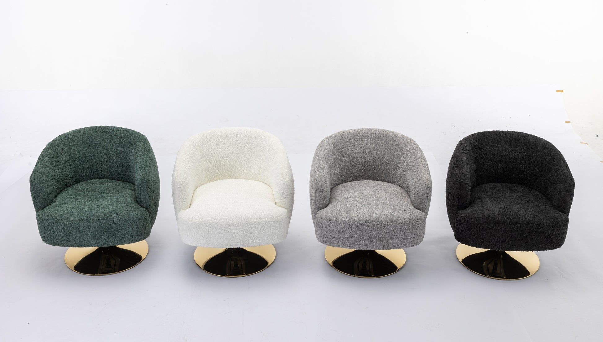 048 Chenille Fabric Accent Swivel Chair With Gold Metal Round Base,Light Gray Light Gray White Primary Living Space Modern Eucalyptus Foam Chenille