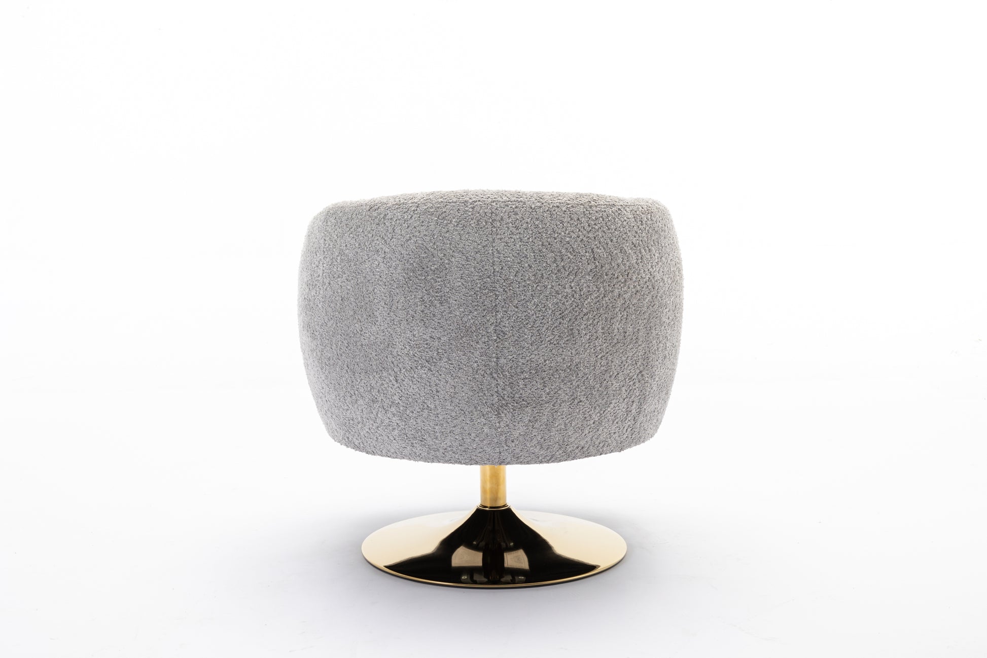 048 Chenille Fabric Accent Swivel Chair With Gold Metal Round Base,Light Gray Light Gray White Primary Living Space Modern Eucalyptus Foam Chenille