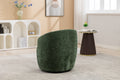 037 Chenille Fabric Swivel Accent Armchair Barrel Chair With Black Powder Coating Metal Ring,Green Green Primary Living Space Modern Eucalyptus Foam Chenille