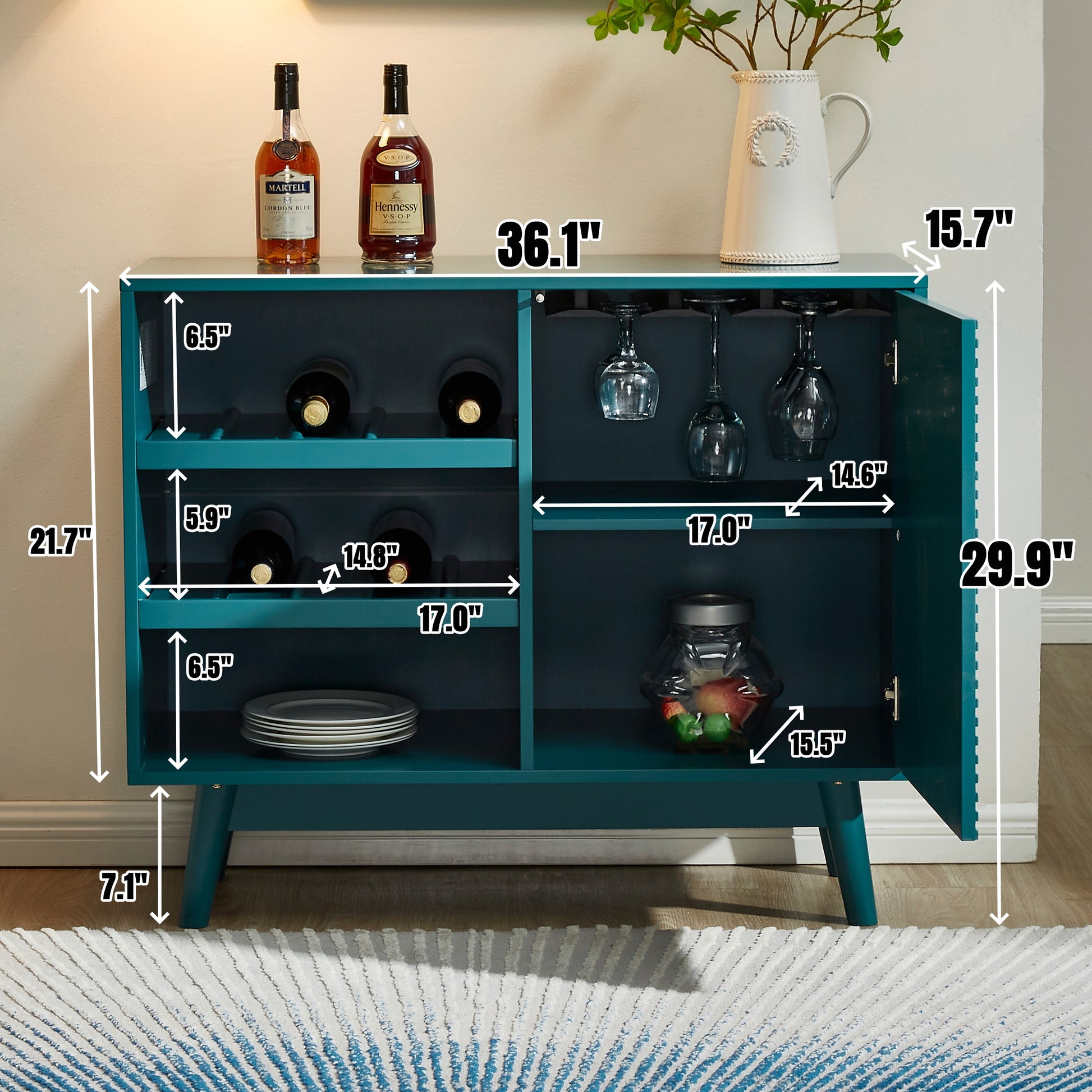 36" Sideboard Buffet Cabinet With Wine Storage