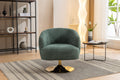 048 Chenille Fabric Accent Swivel Chair With Gold Metal Round Base,Green Green White Primary Living Space Modern Eucalyptus Foam Chenille
