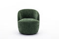 037 Chenille Fabric Swivel Accent Armchair Barrel Chair With Black Powder Coating Metal Ring,Green Green Primary Living Space Modern Eucalyptus Foam Chenille