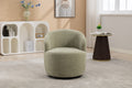 037 Chenille Fabric Swivel Accent Armchair Barrel Chair With Black Powder Coating Metal Ring,Light Green Light Green Primary Living Space Modern Eucalyptus Foam Chenille