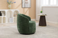 037 Chenille Fabric Swivel Accent Armchair Barrel Chair With Black Powder Coating Metal Ring,Green Green Primary Living Space Modern Eucalyptus Foam Chenille