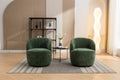 037 Chenille Fabric Swivel Accent Armchair Barrel Chair With Black Powder Coating Metal Ring,Green Green Primary Living Space Modern Eucalyptus Foam Chenille