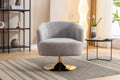 048 Chenille Fabric Accent Swivel Chair With Gold Metal Round Base,Light Gray Light Gray White Primary Living Space Modern Eucalyptus Foam Chenille