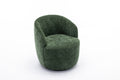 037 Chenille Fabric Swivel Accent Armchair Barrel Chair With Black Powder Coating Metal Ring,Green Green Primary Living Space Modern Eucalyptus Foam Chenille