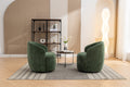 037 Chenille Fabric Swivel Accent Armchair Barrel Chair With Black Powder Coating Metal Ring,Green Green Primary Living Space Modern Eucalyptus Foam Chenille