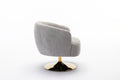 048 Chenille Fabric Accent Swivel Chair With Gold Metal Round Base,Light Gray Light Gray White Primary Living Space Modern Eucalyptus Foam Chenille