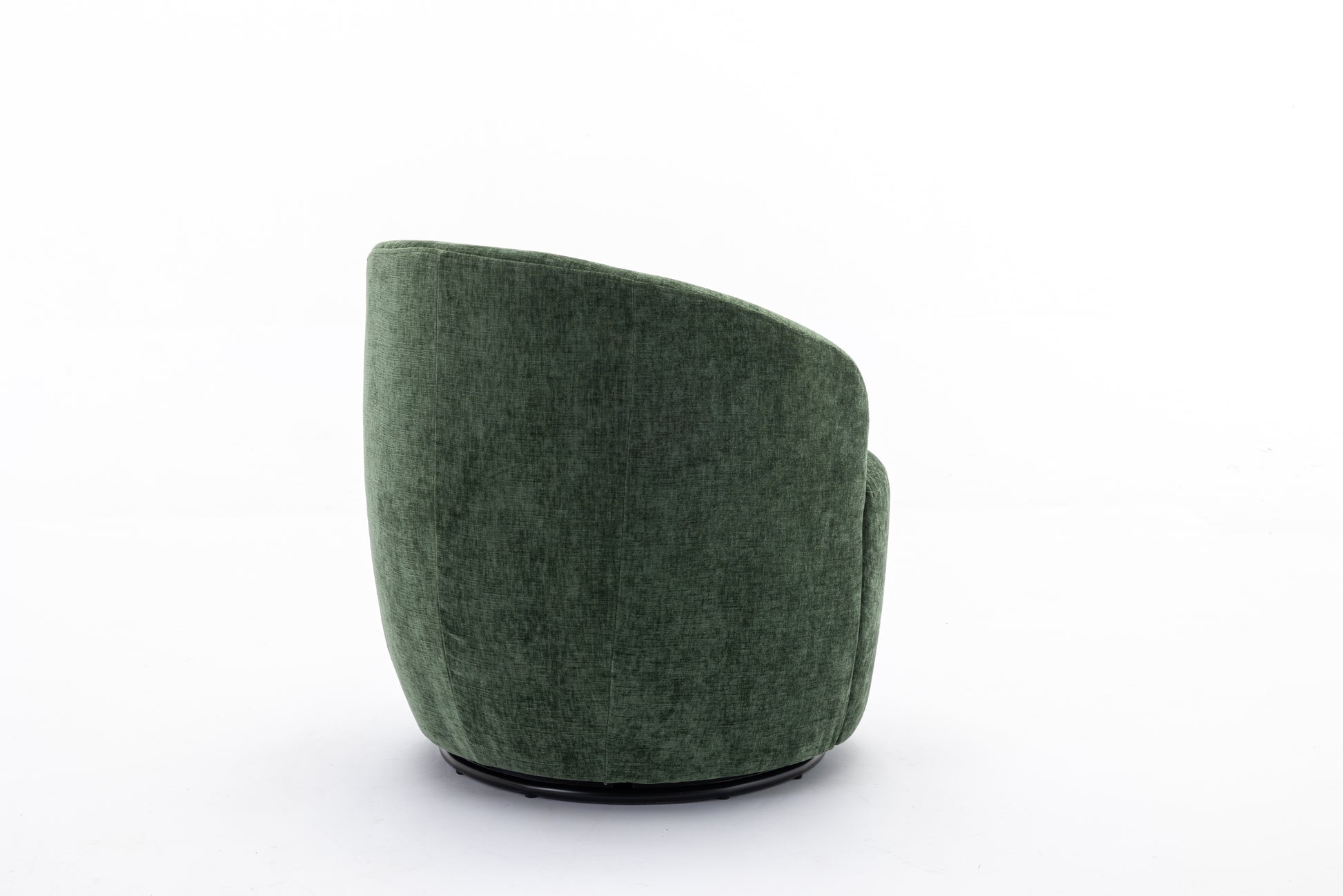 037 Chenille Fabric Swivel Accent Armchair Barrel Chair With Black Powder Coating Metal Ring,Green Green Primary Living Space Modern Eucalyptus Foam Chenille