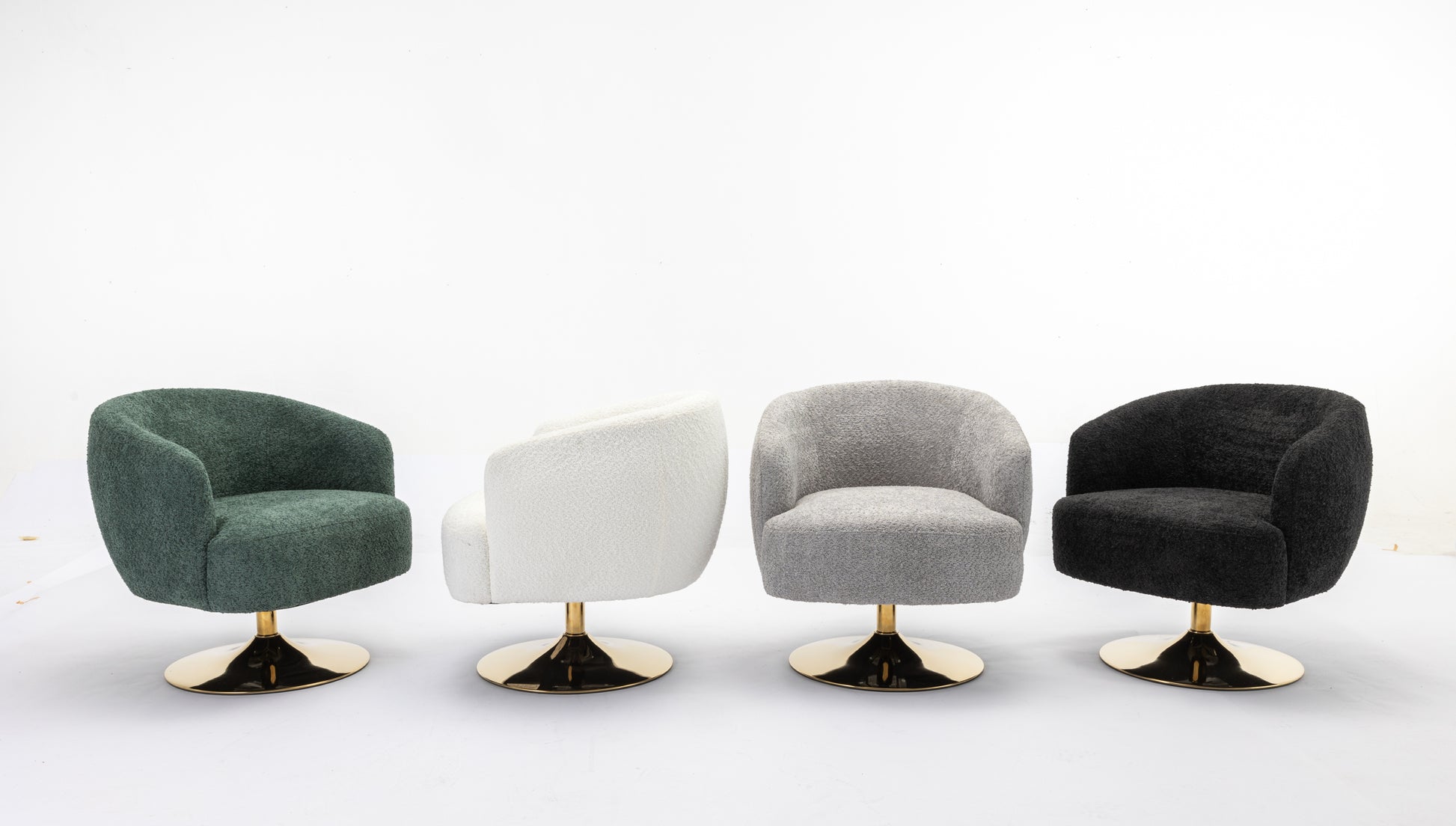 048 Chenille Fabric Accent Swivel Chair With Gold Metal Round Base,Light Gray Light Gray White Primary Living Space Modern Eucalyptus Foam Chenille