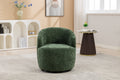 037 Chenille Fabric Swivel Accent Armchair Barrel Chair With Black Powder Coating Metal Ring,Green Green Primary Living Space Modern Eucalyptus Foam Chenille