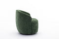 037 Chenille Fabric Swivel Accent Armchair Barrel Chair With Black Powder Coating Metal Ring,Green Green Primary Living Space Modern Eucalyptus Foam Chenille