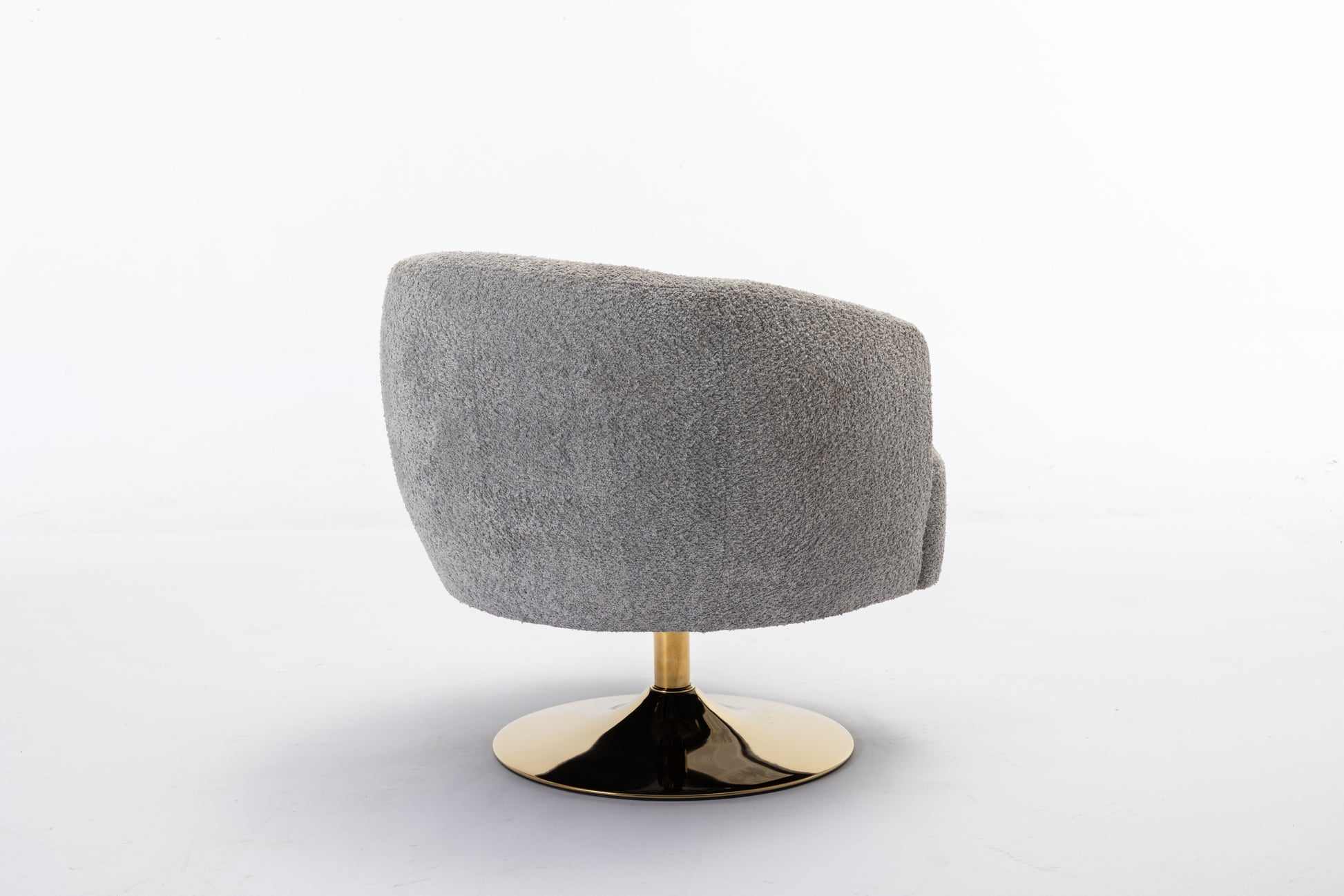 048 Chenille Fabric Accent Swivel Chair With Gold Metal Round Base,Light Gray Light Gray White Primary Living Space Modern Eucalyptus Foam Chenille