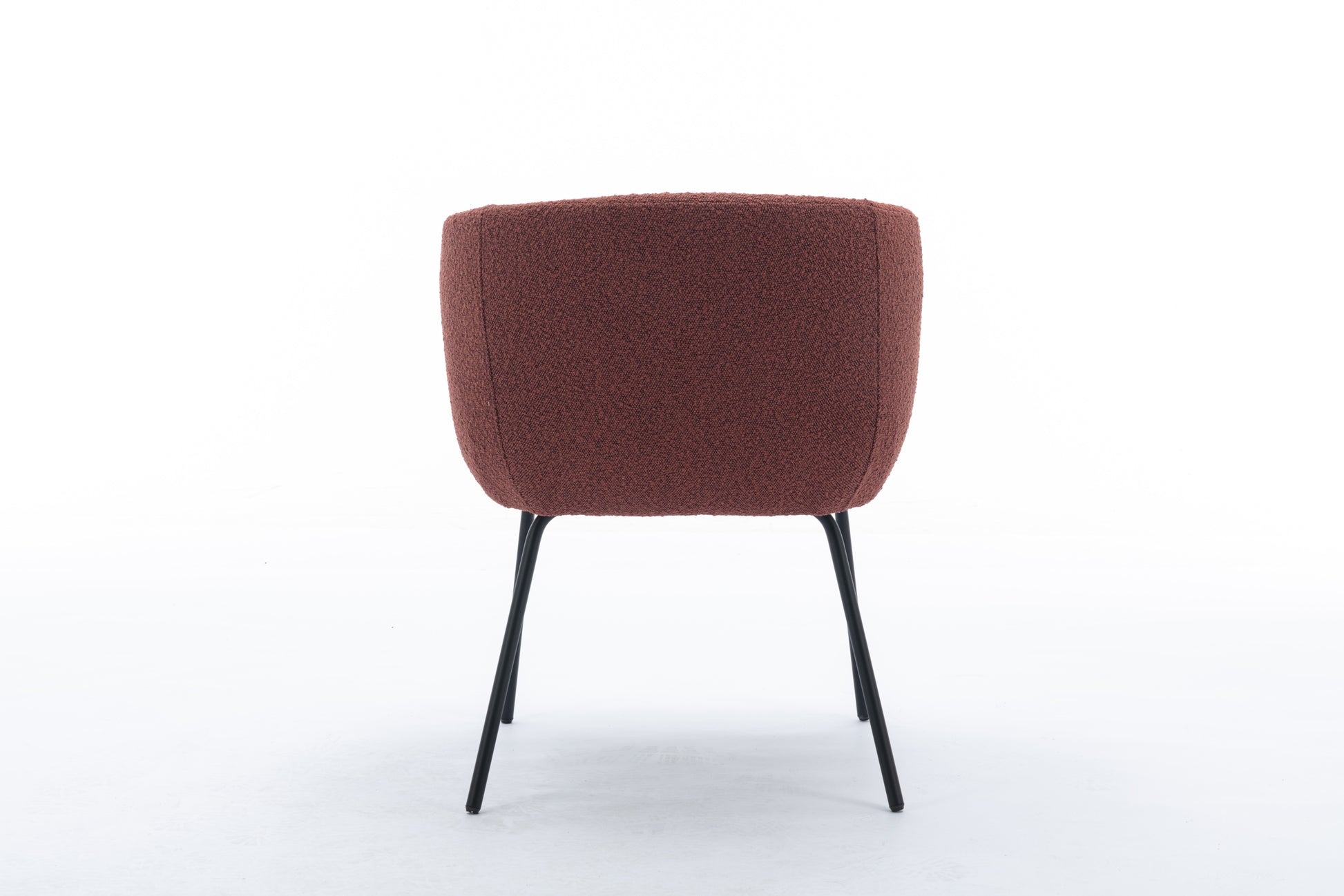 039 Set Of 1 Boucle Fabric Dining Chair With Black Metal Legs,Wine Red Wood Wine Red Dining Room Foam Wipe Clean Modern Dining Chairs Wing Back Foam Boucle