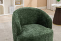 037 Chenille Fabric Swivel Accent Armchair Barrel Chair With Black Powder Coating Metal Ring,Green Green Primary Living Space Modern Eucalyptus Foam Chenille