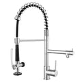 Commercial Kitchen Faucet With Pull Down Sprayer, Single Handle Single Lever Kitchen Sink Faucet Chrome Kitchen Contemporary Ceramic Brass