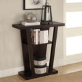 Cappuccino 2 Shelf Console Table Brown Primary Living Space Transitional Rectangular Shelves Console Tables Wood