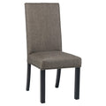 Grey And Black Upholestered Parson Chair Set Of 2 Solid Grey Dining Room Transitional Side Chair Rubberwood Solid Back Foam Upholstered