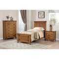 Rustic Honey Twin Panel Bed Box Spring Required Twin Brown Wood Brown Bedroom Rustic Rubberwood Panel Wood