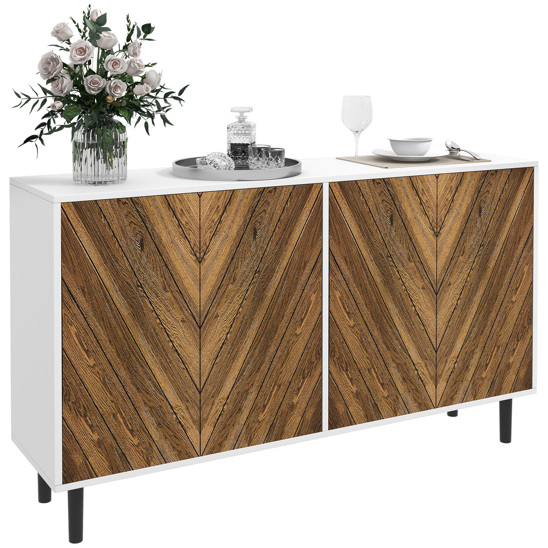 Homcom Modern Kitchen Sideboard Buffet Cabinet