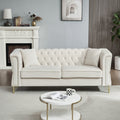 3 Seater 2 Seater Combination Sofa Tufted Couch With Rolled Arms And For Living Room, Bedroom, Office, Apartment, Four Pillows Beige Foam Velvet