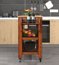 57 Inch Rolling Kitchen Island With