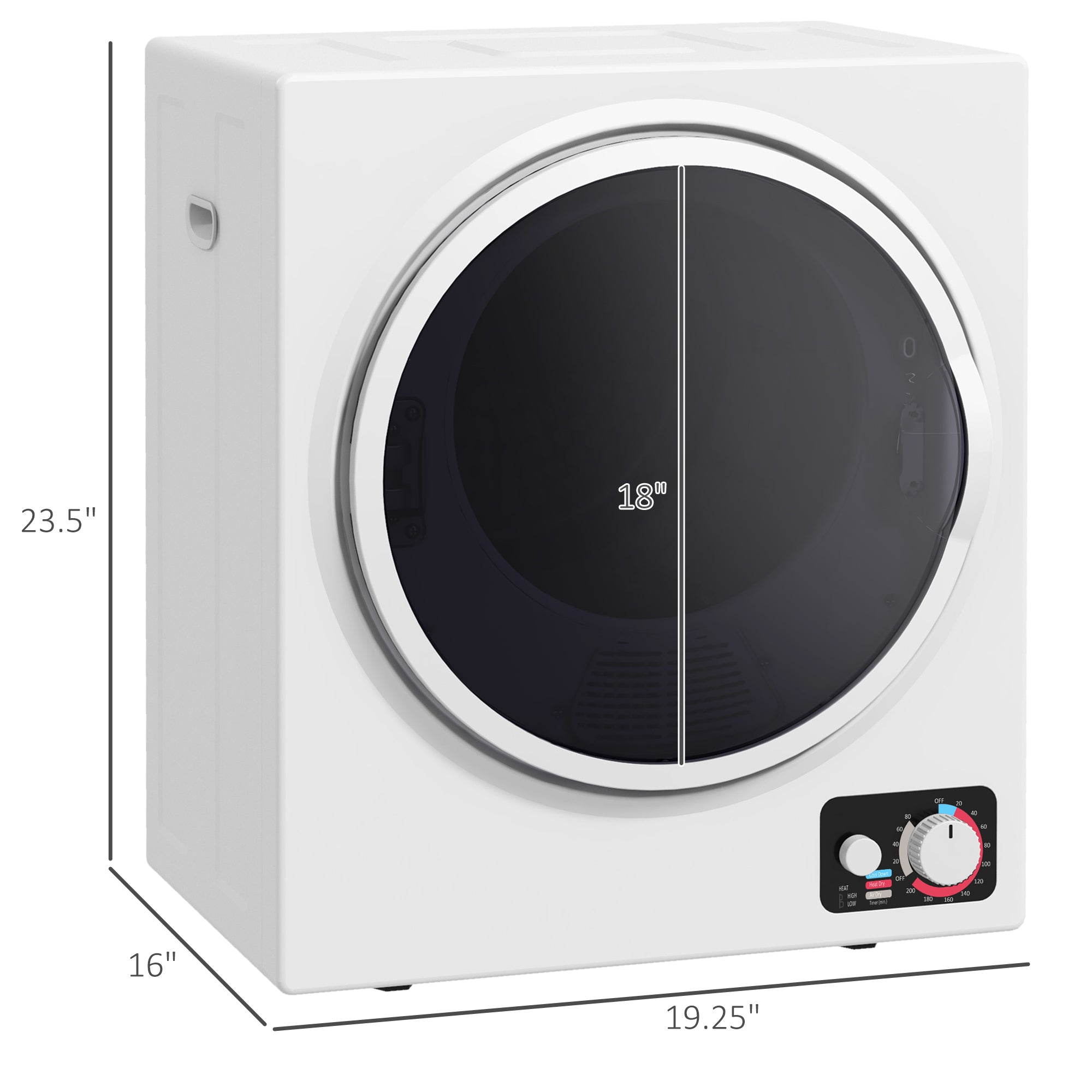 Homcom Automatic Dryer Machine, 850w 1.5 cu.ft.