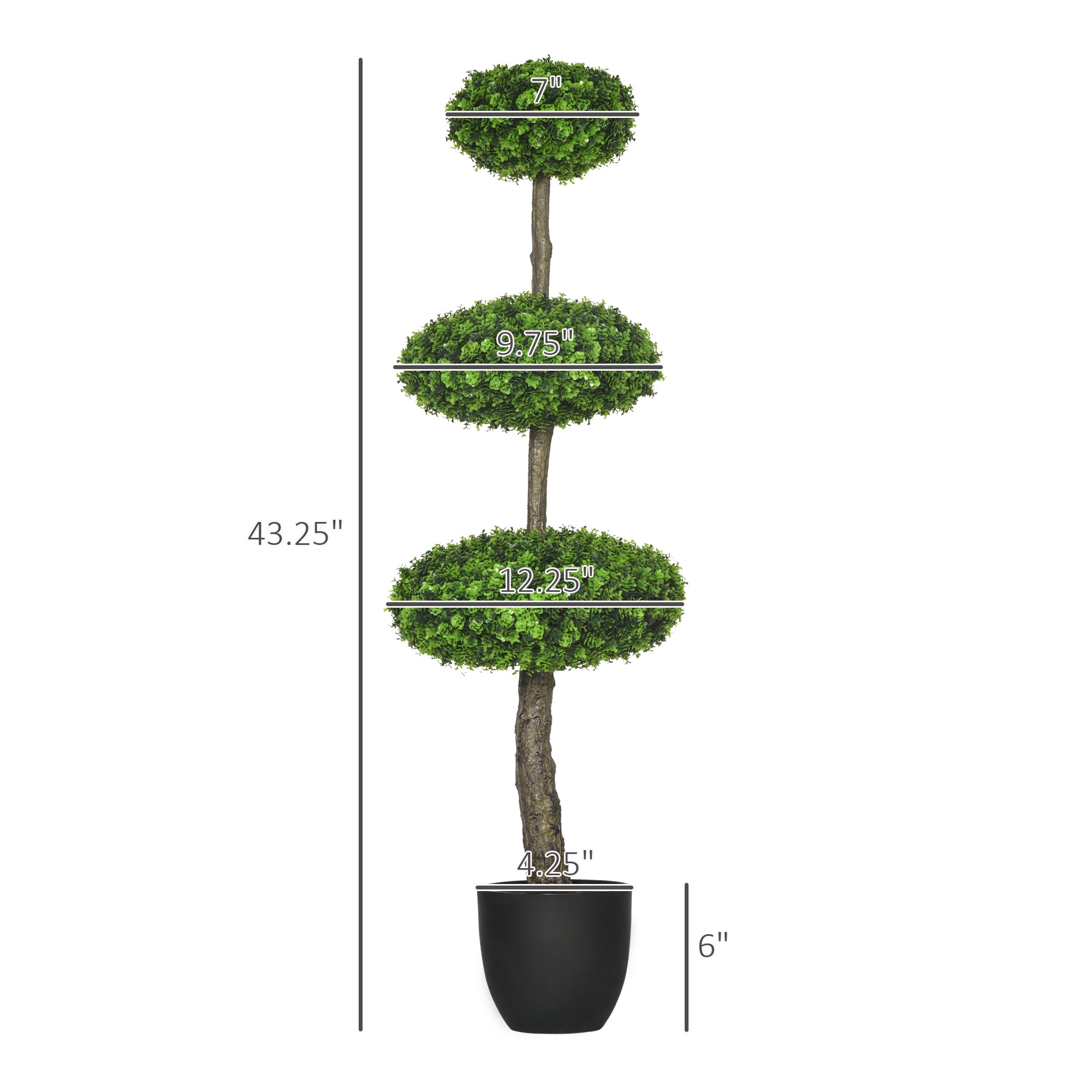 Homcom Set of 2 Artificial Boxwood Topiary Trees