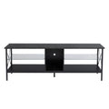 Tv Stand,Iron Tv Cabinet,Entertainment Center, Tv Set, Media Console, With Led Lights, Remote Control,Toughened Glass Stand,Can Be Placed In The Living Room, Bedroom, Color:Black With Marble Texture Black Primary Living Space 60 69 Inches 60 69 Inches 65