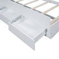 Twin Size Platform Bed With Storage Led Headboard, Twin Size Trundle And 3 Drawers, White Box Spring Not Required Twin White Bedroom Bed Frame Solid Wood Mdf