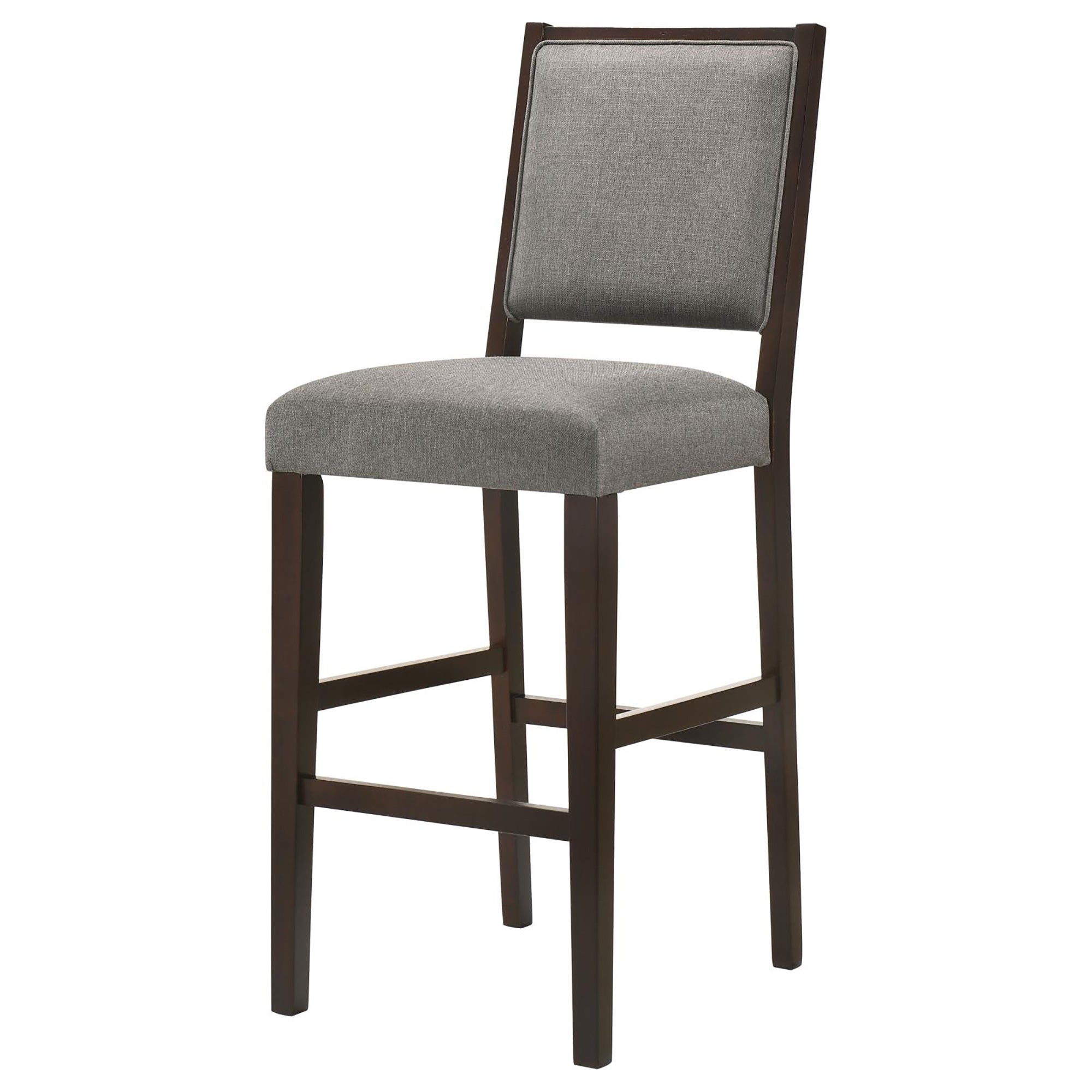 Grey and Espresso Stool with Footrest Set of 2 grey-espresso-dining room-wipe
