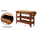 57 Inch Rolling Kitchen Island With