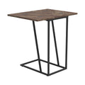 Rustic Herringbone Chevron Accent Table Brown Primary Living Space Industrial Tabeltop Rectangular Coffee & End Tables Metal